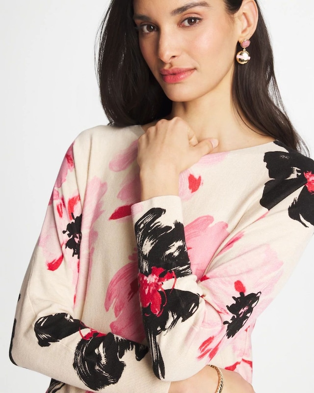 Printed Bateau Dolman Pullover - image 4